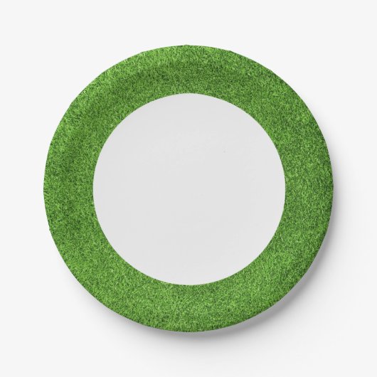 Schöne grüne Grasstruktur vom Golfplatz Pappteller (Vorderseite)