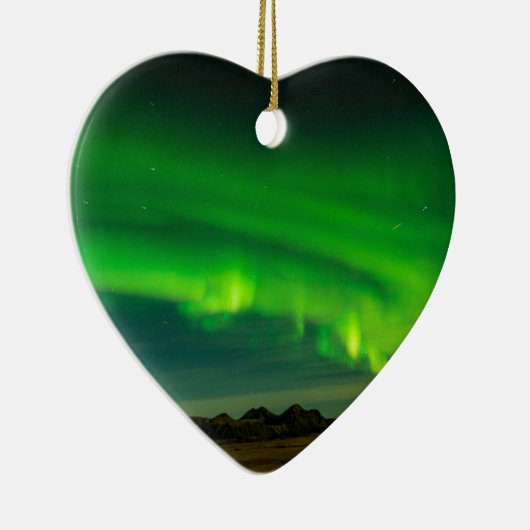 Schöne grüne Island-Nordlichter Keramikornament (Rechts)