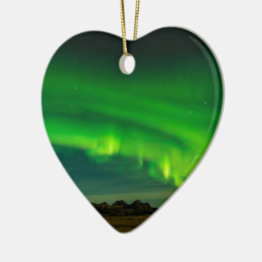 Schöne grüne Island-Nordlichter Keramikornament (Links)