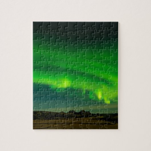 Schöne grüne Island-Nordlichter Puzzle (Vertikal)