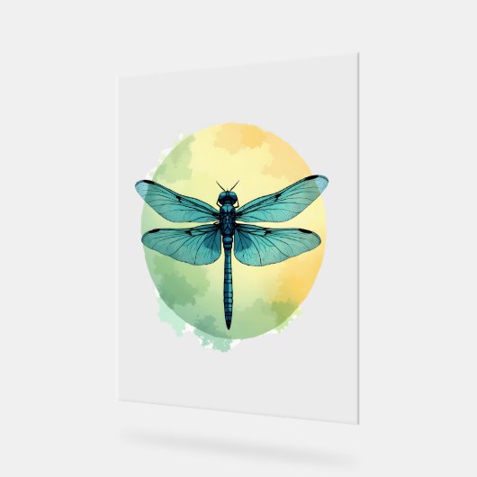 Schöne grüne Libelle Acrylschild (Winkel)