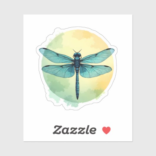 Schöne grüne Libelle Aufkleber (Blatt)