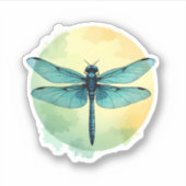 Schöne grüne Libelle Aufkleber (Vorderseite)