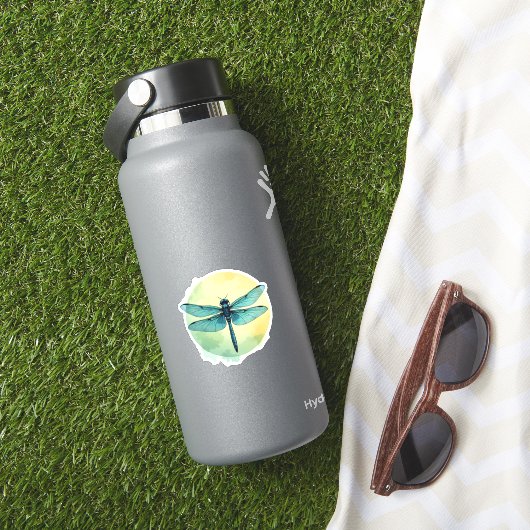 Schöne grüne Libelle Aufkleber (HydroFlask Insitu)