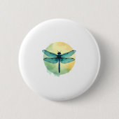 Schöne grüne Libelle Button (Vorderseite)