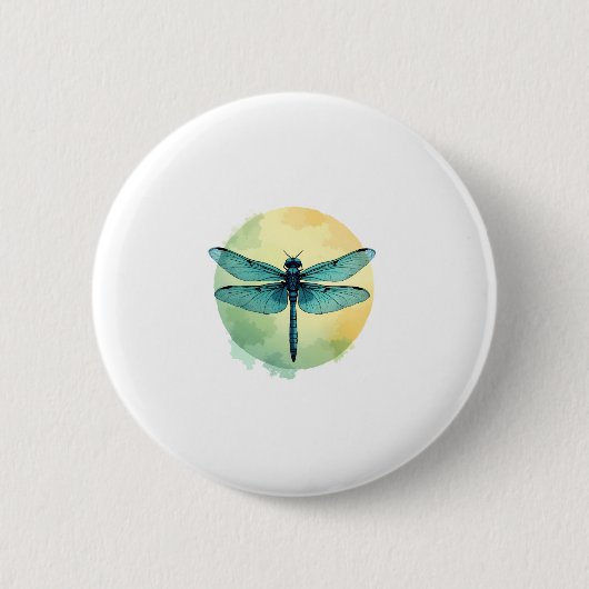 Schöne grüne Libelle Button (Vorderseite)