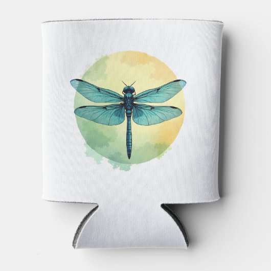 Schöne grüne Libelle Dosenkühler (Vorderseite)