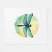 Schöne grüne Libelle Fleecedecke (Vorderseite (Horizontal))