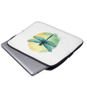 Schöne grüne Libelle Laptopschutzhülle (Vorne Knopf)
