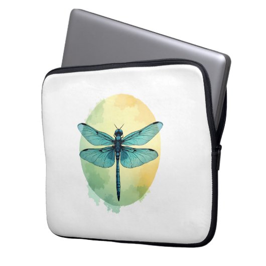 Schöne grüne Libelle Laptopschutzhülle (Vorderseite Links)