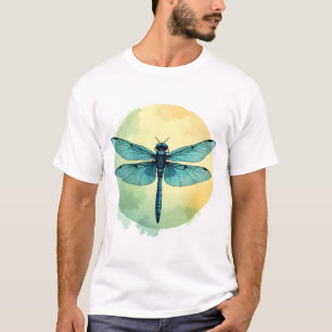 Schöne grüne Libellen-Aquarell-Kunst Insekten Lo T-Shirt