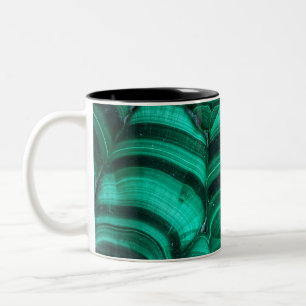 Schöne grüne Malachite Crystal Print Zweifarbige Tasse