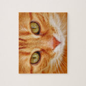 Schöne grüne mit Augen orange Tiger-Katze Puzzle (Vertikal)