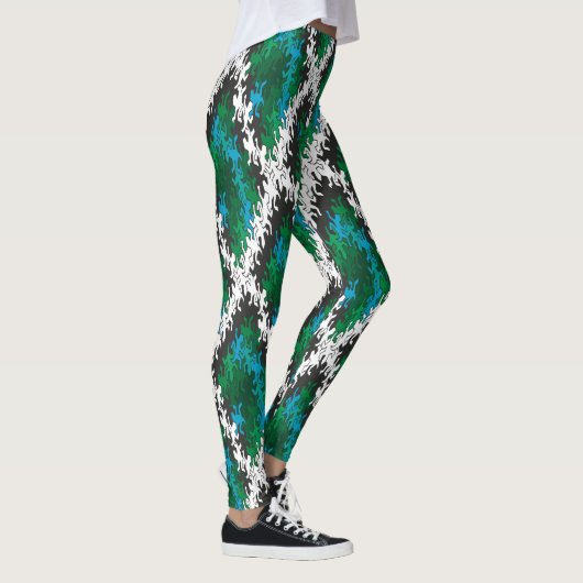 schöne grüne Muster Leggings (Rechts)