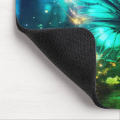 Schöne grüne Neon-Schmetterling auf Computer-Lapto Mousepad (Ecke)