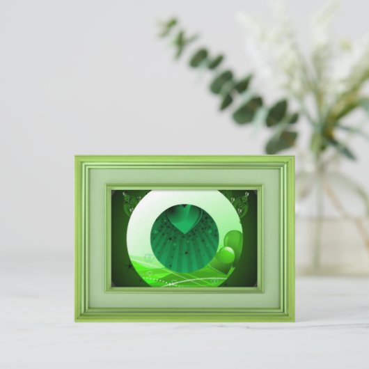 Schöne grüne Notecard Postkarte (Stehend Vorderseite)