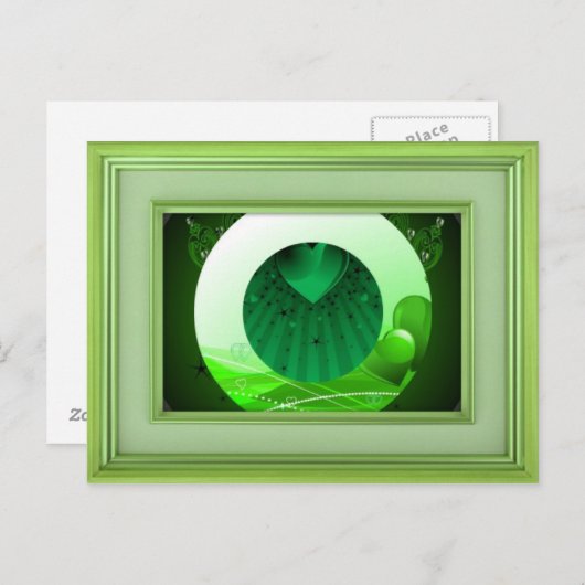 Schöne grüne Notecard Postkarte (Vorne/Hinten)