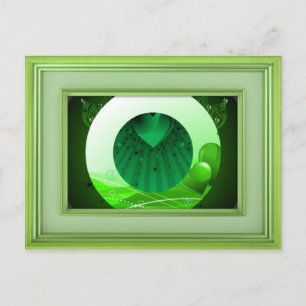 Schöne grüne Notecard Postkarte