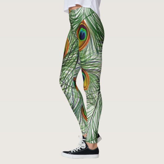 Schöne grüne Pfau-Feder Leggings (Links)