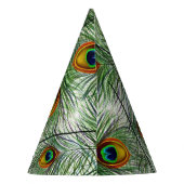Schöne grüne Pfau-Feder Partyhütchen (Rückseite)