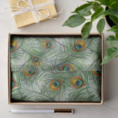 Schöne grüne Pfau-Feder Seidenpapier (Geschenk)