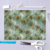 Schöne grüne Pfau-Feder Seidenpapier (Handwerk)