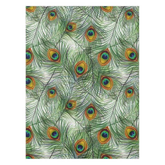 Schöne grüne Pfau-Feder Tischdecke (Vorderseite)
