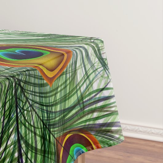 Schöne grüne Pfau-Feder Tischdecke (Beispiel)