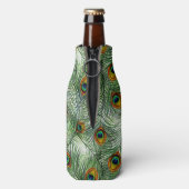 Schöne grüne Pfauenfeder Flaschenkühler (Flasche Rückseite)