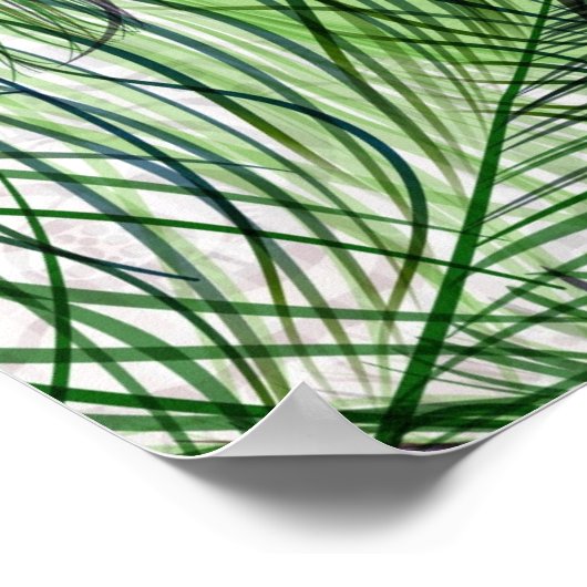 Schöne grüne Pfauenfeder Poster (Ecke)