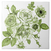 Schöne grüne Rose Fliese (Vorderseite)