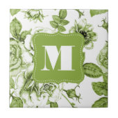 Schöne grüne Rose Fliese (Vorderseite)