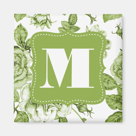 Schöne grüne Rose Magnet (Vorne)