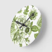 Schöne grüne Rose Runde Wanduhr (Winkel)