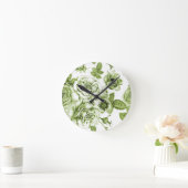 Schöne grüne Rose Runde Wanduhr (Zuhause)