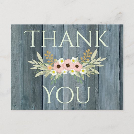 Schöne grüne Rustikale Vielen Dank Postkarte (Vorderseite)