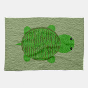 Schöne grüne Schildkröte Geschirrtuch