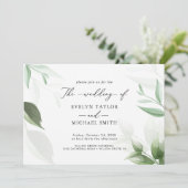 Schöne grüne Schwarze Kalligrafie Einladung (Stehend Vorderseite)