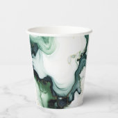 Schöne grüne türkisfarbene Agate Marble Pappbecher (Rückseite)