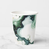 Schöne grüne türkisfarbene Agate Marble Pappbecher (Vorderseite)