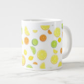 Schöne grüne und gelbe Zitrone Jumbo-Tasse (Vorderseite Rechts)
