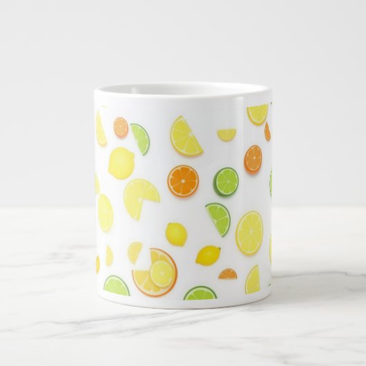 Schöne grüne und gelbe Zitrone Jumbo-Tasse (Vorderseite)