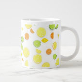 Schöne grüne und gelbe Zitrone Jumbo-Tasse (Rechts)