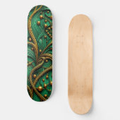Schöne grüne und goldene Blüten und Abstrakte Beer Skateboard (Vorderseite)