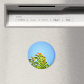 schöne grüne und orangefarbene Pflanze mit einer k Magnet (In Situ (Geschirrspüler))