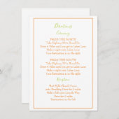 Schöne, grüne und orangefarbene Richtungen Begleitkarte (Vorne/Hinten)