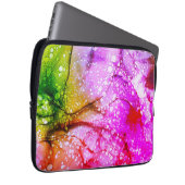 Schöne, grüne und rosa Abstrakte Kunst Laptopschutzhülle (Vorne Rechts)