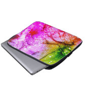 Schöne, grüne und rosa Abstrakte Kunst Laptopschutzhülle (Vorne Knopf)