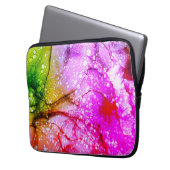 Schöne, grüne und rosa Abstrakte Kunst Laptopschutzhülle (Vorderseite Links)