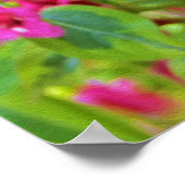 Schöne Grüne Weigela mit Crimson-Blume Poster (Ecke)